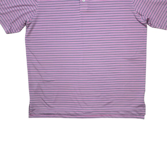 FootJoy FJ Lisle Multi Stripe Self Collar Golf Polo XL Pink Short Sleeve Golfer - Picture 8 of 11